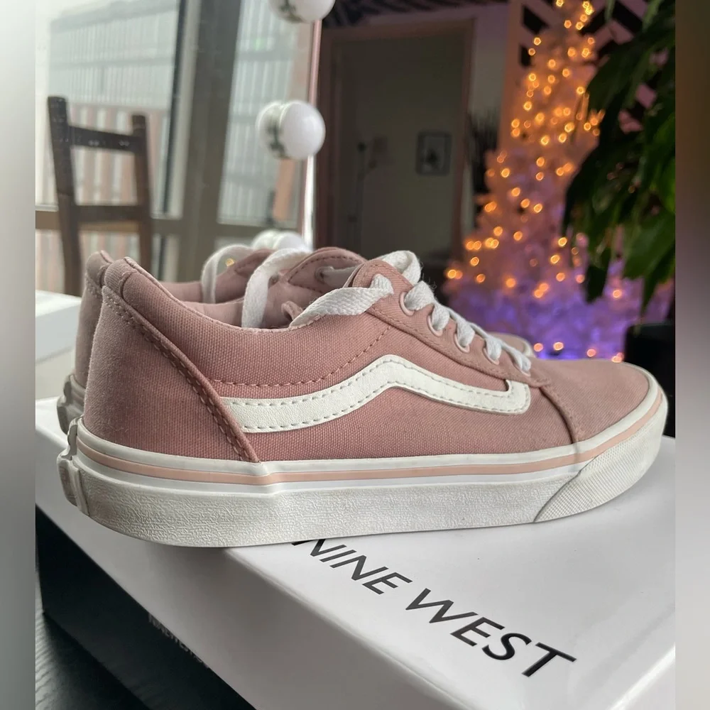 Vans Old Skool Canvas Low Cut Light Baby Pink and White Sneakers - Picture 5 of 11